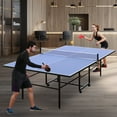 thumbnail image 5 of 9Ft Foldable Ping Pong Table Set - Professional Mdf Table Tennis Table with Net, 2 Paddles & 3 Balls, Blue, 5 of 9