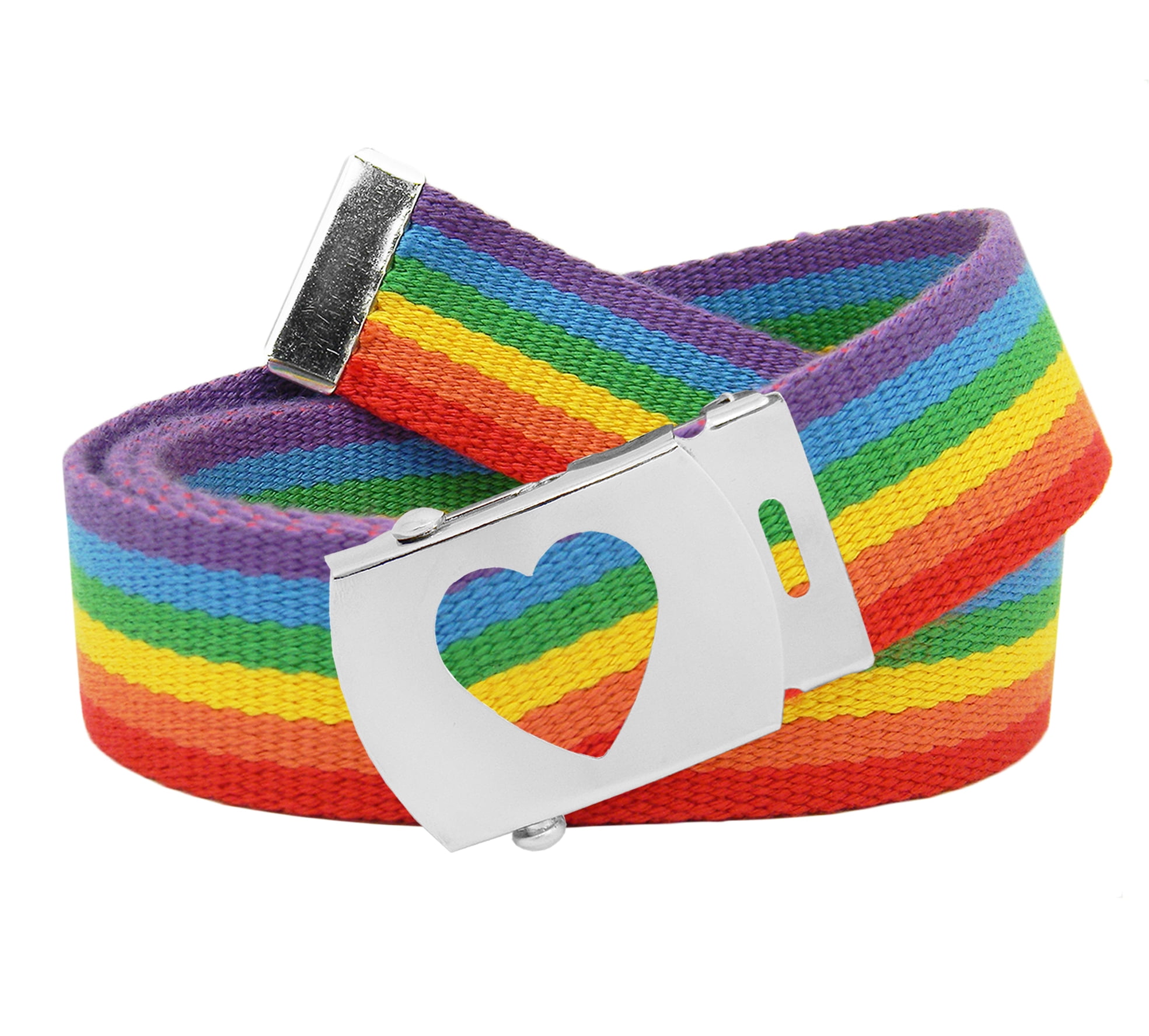 Build A Belt Girls School Uniform Silver Slider Heart Belt Buckle