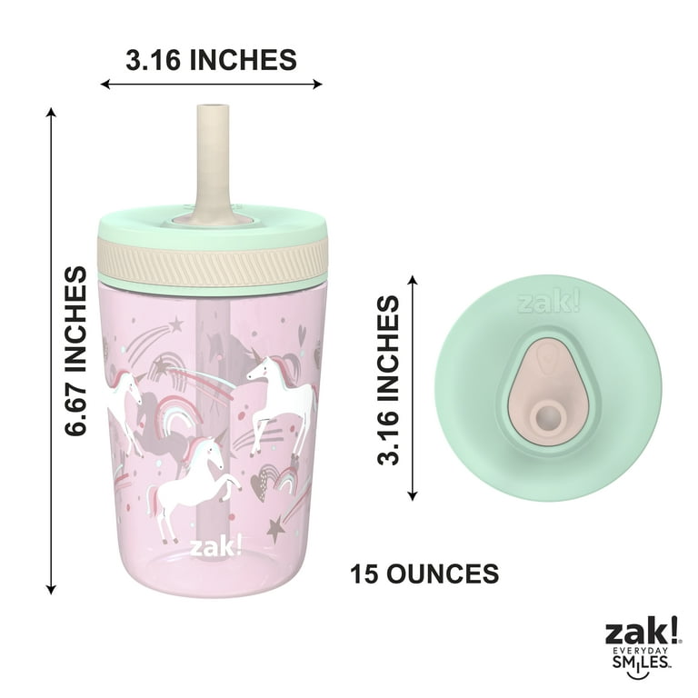 Zak Designs Kelso Tumbler Set 15 oz, (Unicorn) Non-BPA Leak-Proof Screw-On  Lid with Straw Made of Du…See more Zak Designs Kelso Tumbler Set 15 oz