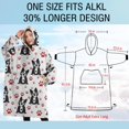 thumbnail image 4 of Oversized Wearable Blanket Hoodie,Boston Terrier Puppy Dog Sherpa Blanket Hoodie with Super Pockets,Super Warm Fuzzy Pullover for Women & Men, 4 of 6