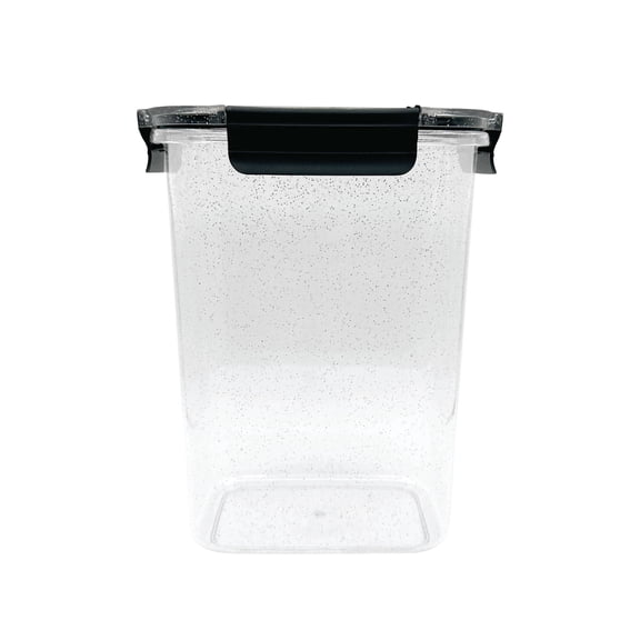 JUST COOK Airtight Speckled Plastic Food Storage Container with Lid, 4L, Black