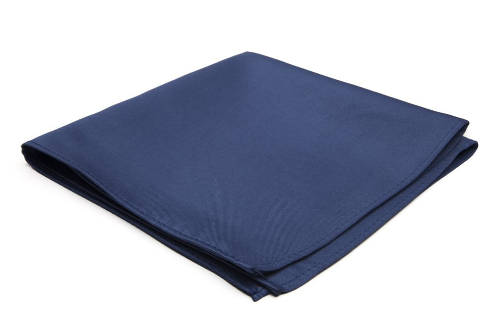 Steel Blue Jacob Alexander Mens Pocket Square Solid Color Handkerchief