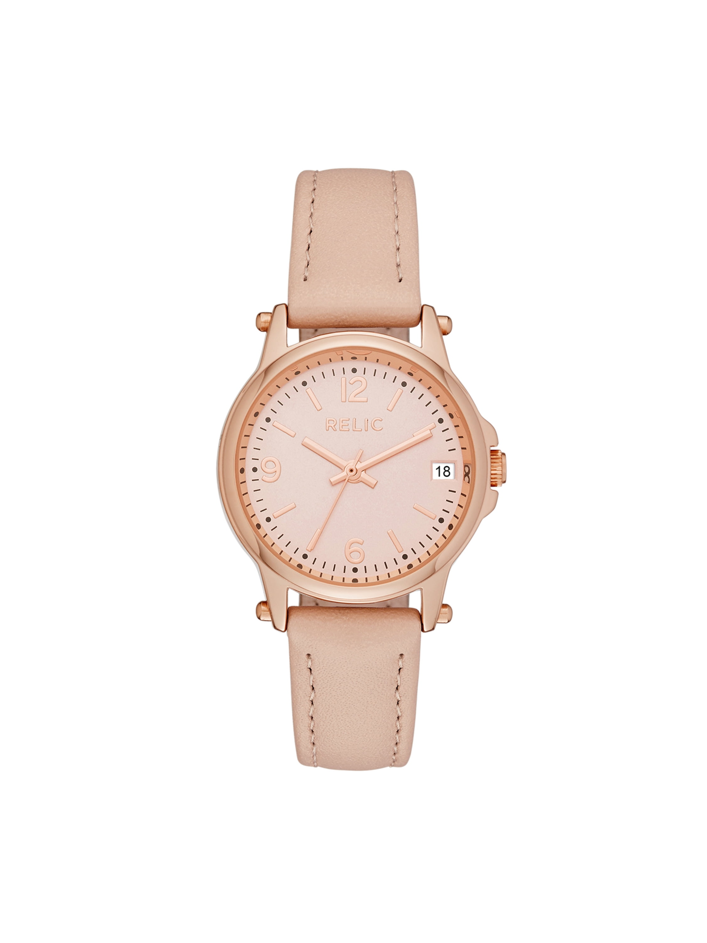 Relic by Fossil Women's Matilda Rose Gold and Blush Pink Leather Watch ...