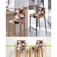 thumbnail image 5 of Orange Gray Black Bar Stool Covers Set of 6, Modern Abstract Geometric Plaid Stretch Washable Bar Chair Covers with Backs, Removable Pub Counter Height Chair Cover for Kitchen Dining Room Cafe, 5 of 7
