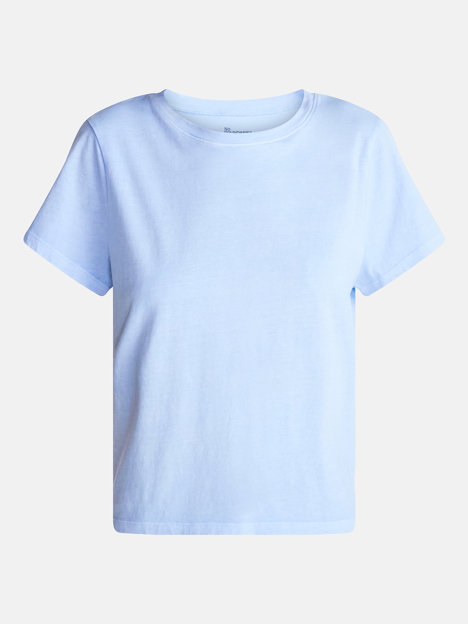 No Boundaries Washed Relaxed Fit Cotton Tee, Women's XXS-XXL