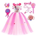 thumbnail image 2 of Vestido largo de princesa para niñas, disfraz de caramelo de arcoíris para niños, vestido de tutú, ropa de piruleta de helado para fiesta de cumpleaños de carnavalM (4-5T) Gao Jinjia LED, 2 of 2