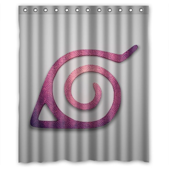 TOUXIHAA Naruto Konoha Symbol Shower Curtain Bathroom Curtain Set with Hooks Size 60x72 inches