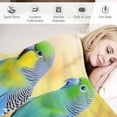 thumbnail image 3 of JEUXUS Budgie Bird on Branch Print Throw Blanket, Parrot Soft Throw Blanket for Bed Couch Sofa Traveling, 3 of 6