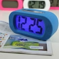 thumbnail image 3 of LED Alarm Clock with Snooze Night Table Desktop Light Table Bedside Alarms Silicone Shell LCD Screen Bell Home Travel Office Dorm Pink, 3 of 9