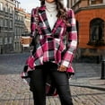 thumbnail image 2 of Wensltd Women's Long Sleeve Plaid Shirt Vintage Style Fashion Long Button Down Jacket for Spring Fall, 2 of 9