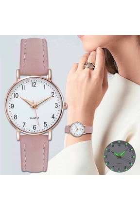 Womens Leather Watch Fashion Casual Dress Watches Roman Numerals Quartz Ladies Black Wrist Watch Minimalist Ladies Casual Watch Quality Gift Watch Women's Watch 2026 Clearance Sales