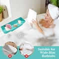 thumbnail image 4 of Splash Guard for Bathtub, Soft Silicone Foldable Tub Splash Guard Stopping Water Droplets from Splashing Suitable for Bathtubs and Sinks (Green), 4 of 7