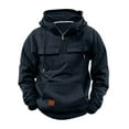 thumbnail image 1 of Blusa con capucha de manga larga para hombre, sudadera con cremallera lisa, sudadera con capucha para entrenamiento, sudadera deportiva con múltiples bolsillos para exteriores, chaquetas de invierno,, 1 of 5