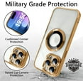 thumbnail image 3 of Compatible with iPhone 15 Pro Case Plating Magnetic Crystal [ Support Compatible with Magsafe ] Luxury Case Camera Protection Cover Screen Protector Cover Girls Women Phone Case -Gold, 3 of 12