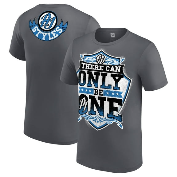 Men's Gray AJ Styles There Can Only Be One T-Shirt