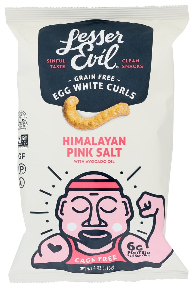 Lesser Evil Curls Egg White Himalyan Salt, 4 Oz