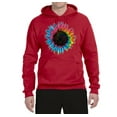 thumbnail image 2 of Wild Bobby, Colorful Tie Dye Sunflower Womens, Streetwear, Unisex Graphic Hoodie Sweatshirt, Red, Medium, 2 of 3