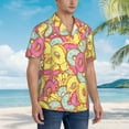 thumbnail image 5 of Balery Donut and Blue Print Men's Hawaiian Shirts Short Sleeve Beach Shirt Relaxed Fit Vacation Button Down Shirts-Small, 5 of 9
