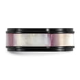 thumbnail image 3 of Auriga Fine Jewelry Titanium Black IP-plated Pink Mother of Pearl Inlay 8mm Men's Band Size 10, 3 of 5