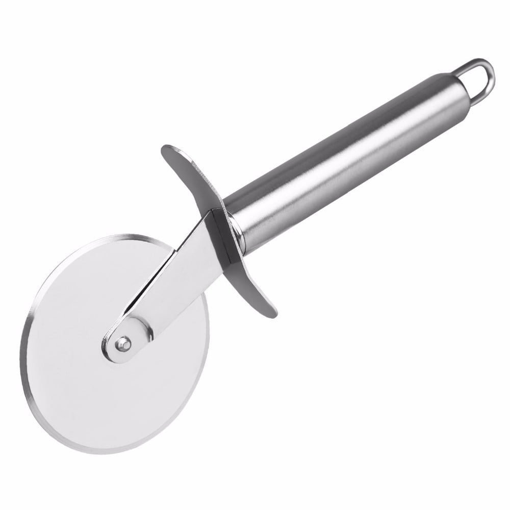 Rijk zonnebloem Catastrofe Stainless Steel Pizza Cutter Round Wheel Roller Cake Knife With Finger  Protection Kitchen Baking Tools - Walmart.com