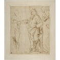 thumbnail image 2 of Vincenzo Tamagni 15x17 Gold Ornate Wood Frame and Double Matted Museum Art Print Titled - Creation of Eve (1517-1520), 2 of 4