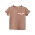 thumbnail image 4 of Toddler Big Brother Shirt,Toddler Baby Boy Big Bro Chenille Club Shirt Brother Announcement Summer Short Sleeve Gift Tee Tops Outfit Light Brown 9-10Y, 4 of 6