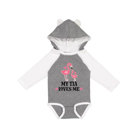 

Inktastic My Tia Loves Me Niece Flamingo Gift Baby Girl Long Sleeve Bodysuit