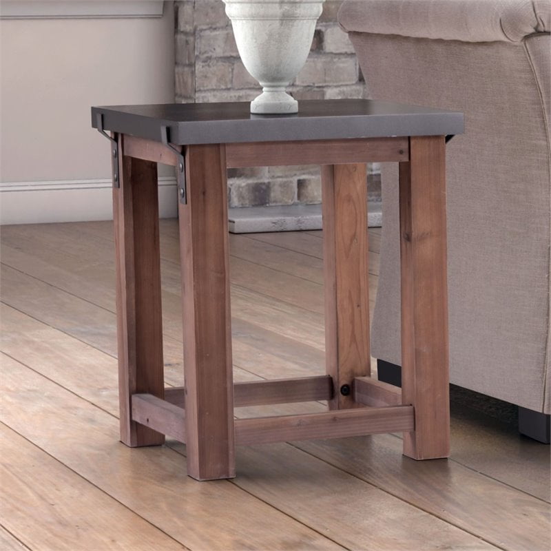 Greenpoint Side Table Gray & Distressed Fir