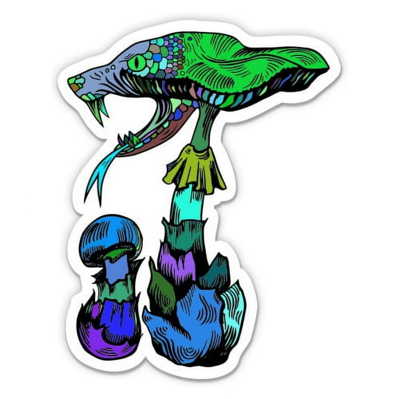 Psychedelic Mushroom - 3" Vinyl Sticker - For Car Laptop Water Bottle Phone - Waterproof Decal