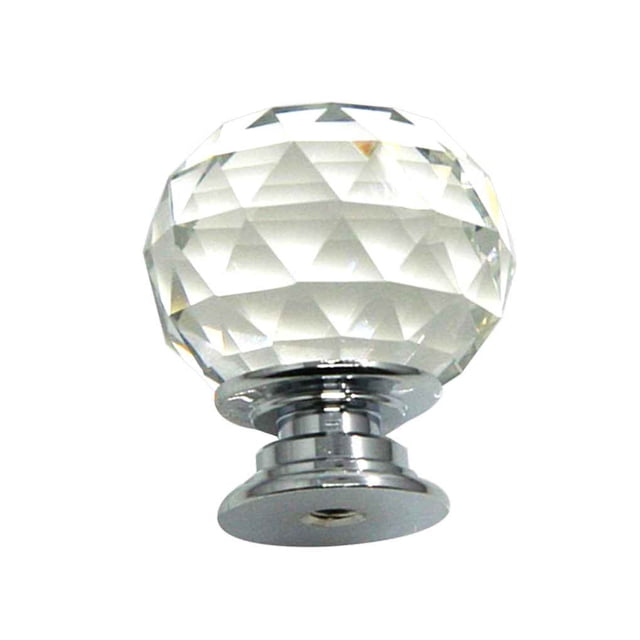 Manija de cristal de Color, cajón esférico de diamante de un solo orificio, armario, manija de muebles para el hogar, accesorios de Hardware Conjuntos de muebles de dormitorio Transparente 30 mm Toystoory JJ12822-01B