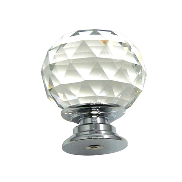 Manija de cristal de Color, cajón esférico de diamante de un solo orificio, armario, manija de muebles para el hogar, accesorios de Hardware Conjuntos de muebles de dormitorio Transparente 30 mm Toystoory JJ12822-01B