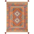 thumbnail image 3 of Mark&Day Wool Rugs, 2x3 Harwich Rustic Burnt Orange Area Rug, Orange Blue White Carpet for Living Room, Bedroom or Kitchen (2' x 3'), 3 of 9