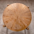 thumbnail image 2 of Farmhouse Rustic Round Coffee Table - Modern Solid Wood Living Room Center Table, 2 of 7