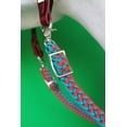 thumbnail image 5 of Horse Western Nylon Braided Barrel Knotted Reins Teal Red 60792, 5 of 5