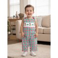 thumbnail image 5 of BemeyourBBs Baby Boy Plaid Romper Embroidery Round Neck Sleeveless Jumpsuit, 5 of 9