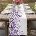 thumbnail image 4 of Purple Leaves Table Runner 60 Inches, Summer Botanical Bed Runner Dresser Scarves Tabletop for Indoor Outdoor Parties/Ceremony/Banquet, 13" x 60", 4 of 8