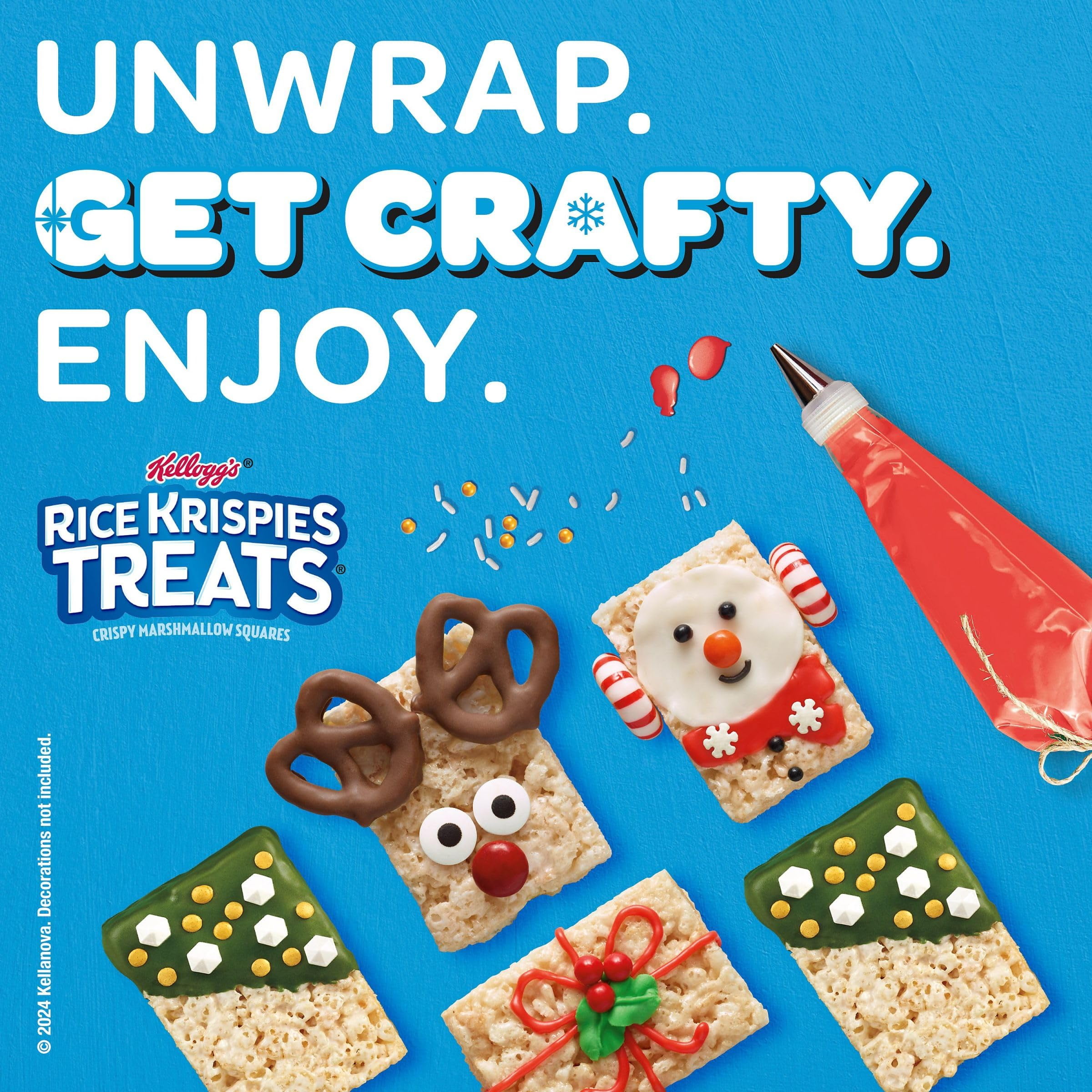 Pack of 2 - Rice Krispies Treats Crispy Mini Marshmallow Squares, Kids Snacks, Snack Bars, Original, 12.4Oz Box (32 Bars) Packaging May Vary