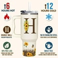 thumbnail image 3 of Personalized Sunflower Monogram Cup for Women, Mom, Wife, Boss Lady, Coworkers-Custom 40oz Tumbler with Handle- Unique Birthday, Christmas, Boss Day Gift for Her, 3 of 7