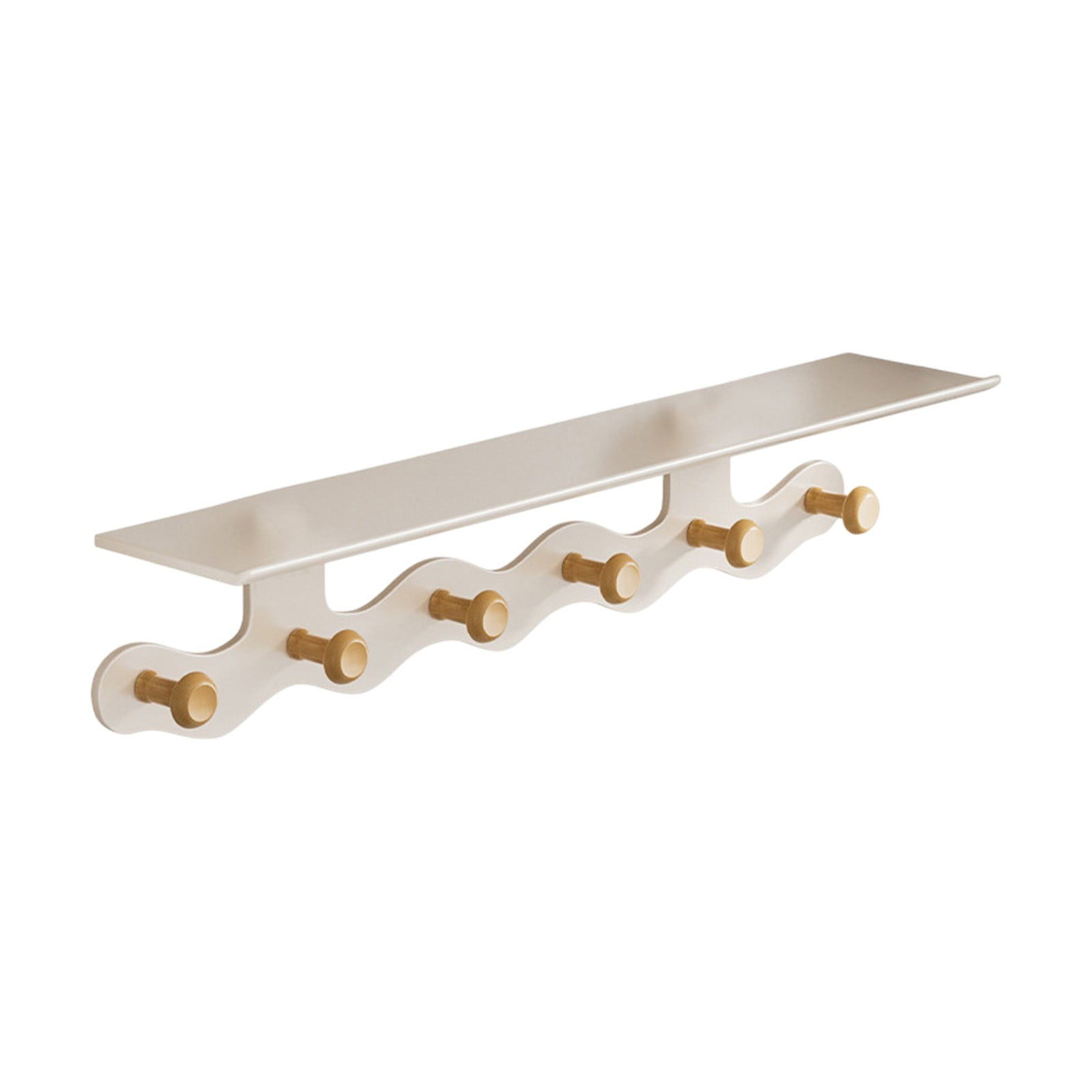 Wall Hooks, Shelf Coat Rack Wall Mount with 6 Hooks, Entryway Hanging Shelf with Storage, Modern Floating Wall Shelves with Hooks, for Bathroom, Living Room, Bedroom