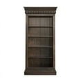 thumbnail image 6 of Bowery Hill Open Bookcase Wood Curio with Molding in Brown Finish, 6 of 6