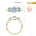 thumbnail image 3 of ANGARA Natural Round Aquamarine Three Stone Halo Ring with Diamonds in 14K Yellow Gold for Women (Size-5mm) | March Birthstone, Birthday, Anniversary, Jewelry Gift for Women | Natural Aquamarine Ring, 3 of 7