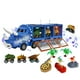 thumbnail image 1 of Coche de juguete de transporte de dinosaurios con música y luces, modelo de peluche realista, regalo de cumpleaños (azul), 1 of 4