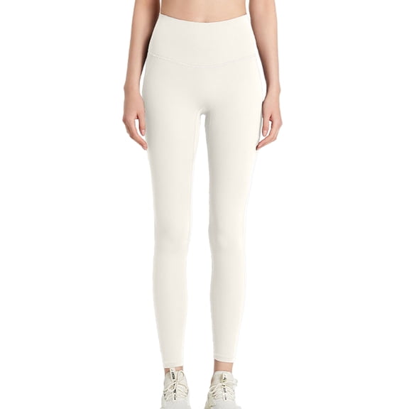 Sevpuikl Women's High Waist Tummy Control Leggings for Yoga Workout Gym Solid Color Soft Opaque Lightweight(White,S)
