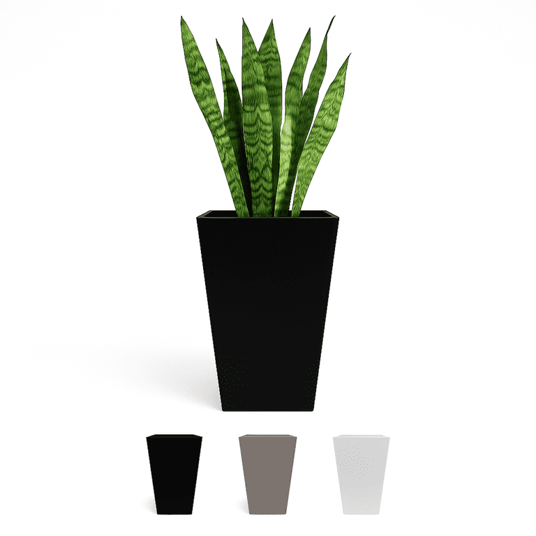 Bloem Finley 20" Tapered Square Planter, Black photo 1
