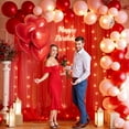 thumbnail image 2 of UniMall 10x10ft Red Tulle Backdrop Curtain with Lights String for Parites, Sheer Backdrop Curtains for Wedding Baby Shower Birthday Party Photo Shoot Decorations, 2 of 17