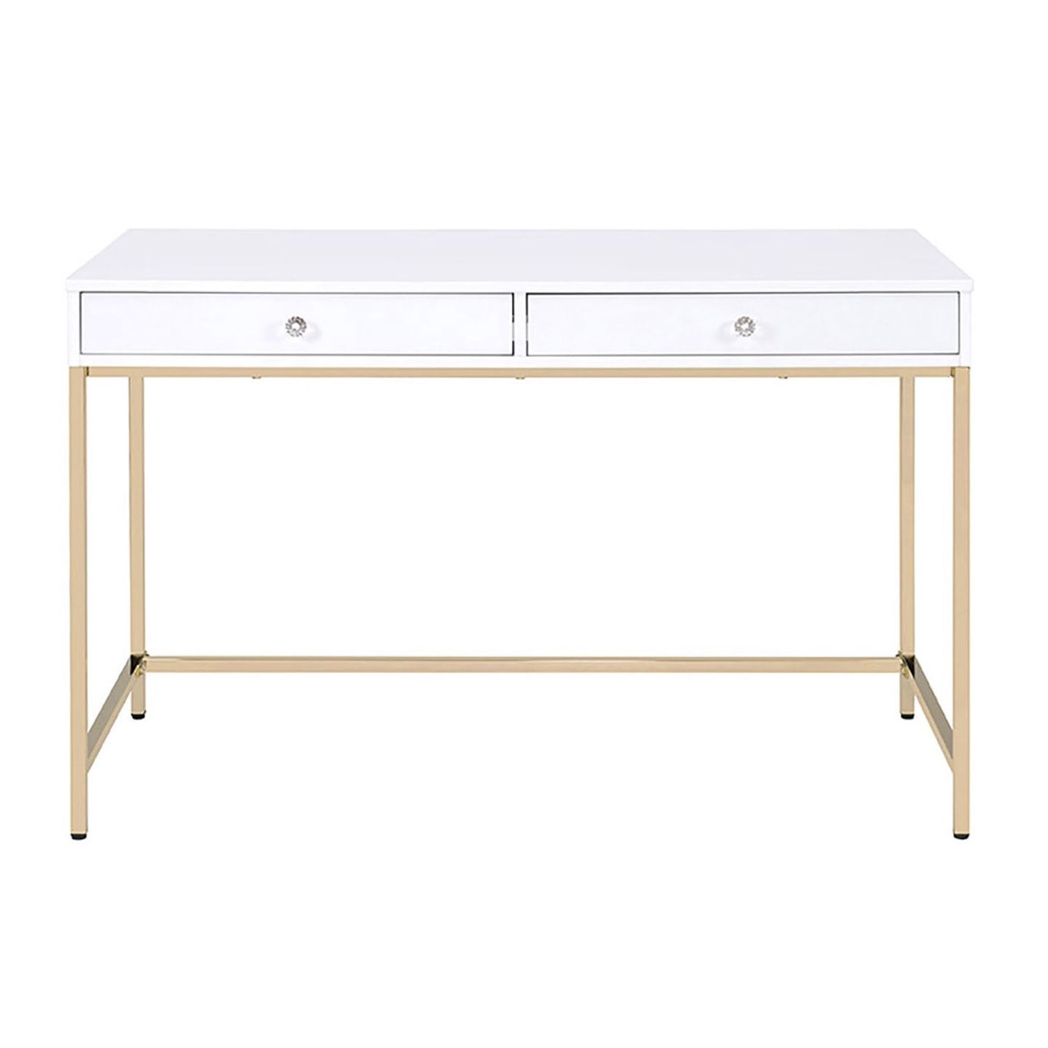 Rectangular Writing Desk with 2 Drawers, Contemporary Home Office Desk, 47.5 in Wide, Freestanding Study Table