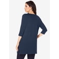 thumbnail image 3 of Roaman's Women's Plus Size Cotton Ultimate Boatneck Tunic With Side Slits, 3 of 6