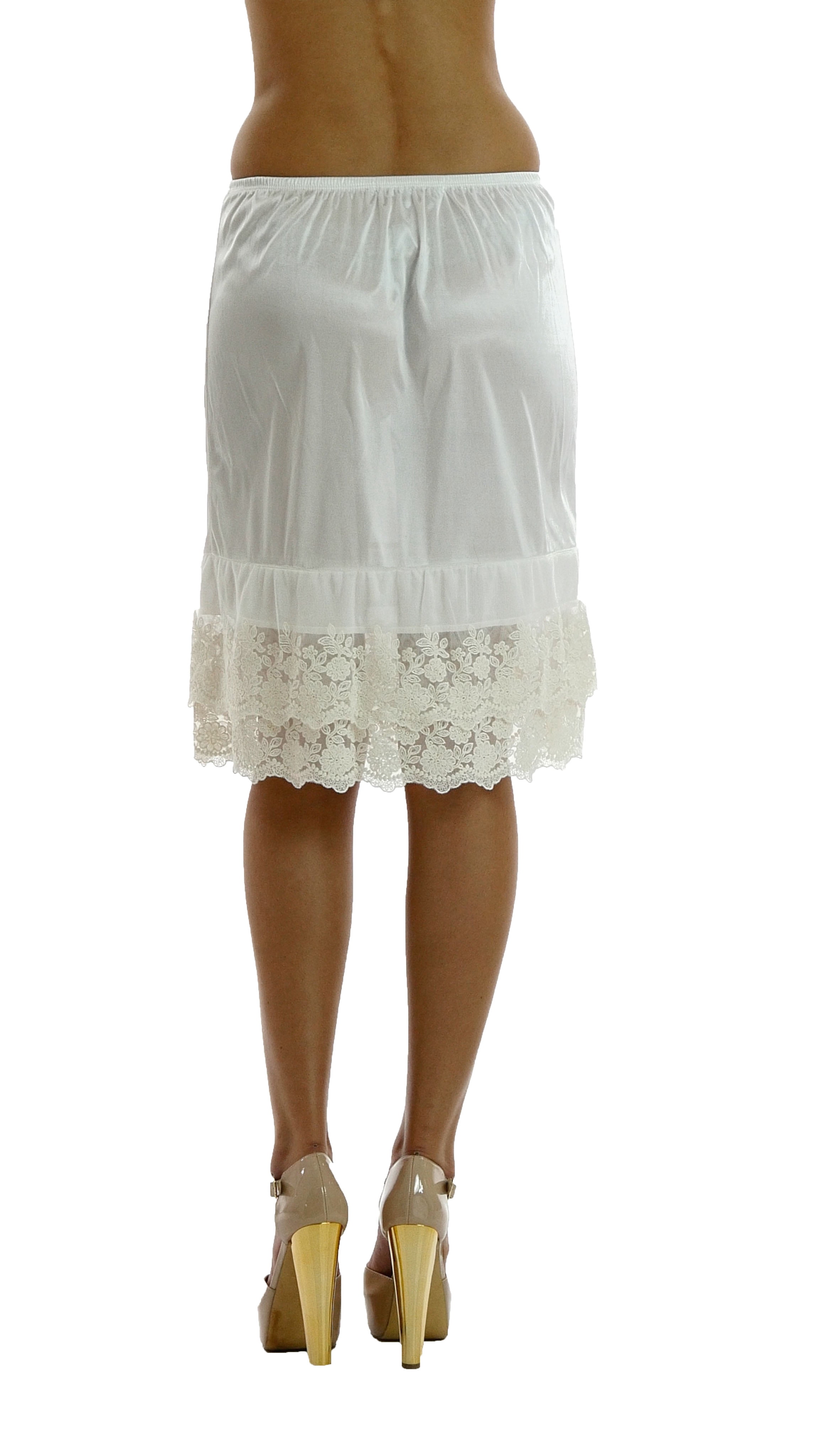 Women's Double Layered Satin Skirt Extender / Half Slip Lingerie