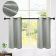 thumbnail image 3 of Unique Bargains 2 Panels Kitchen Linen Look Blackout Curtains Gray 29"W x 24"L, 3 of 8