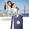 thumbnail image 4 of for iPhone 16e Back Case, Phone Case Heavy Duty 2 in 1 Rugged Shockproof Protection Hybrid Hard PC Bumper Drop Protective Silicone for Girls Women Boys Men for iPhone 16e, Darkblue, 4 of 7
